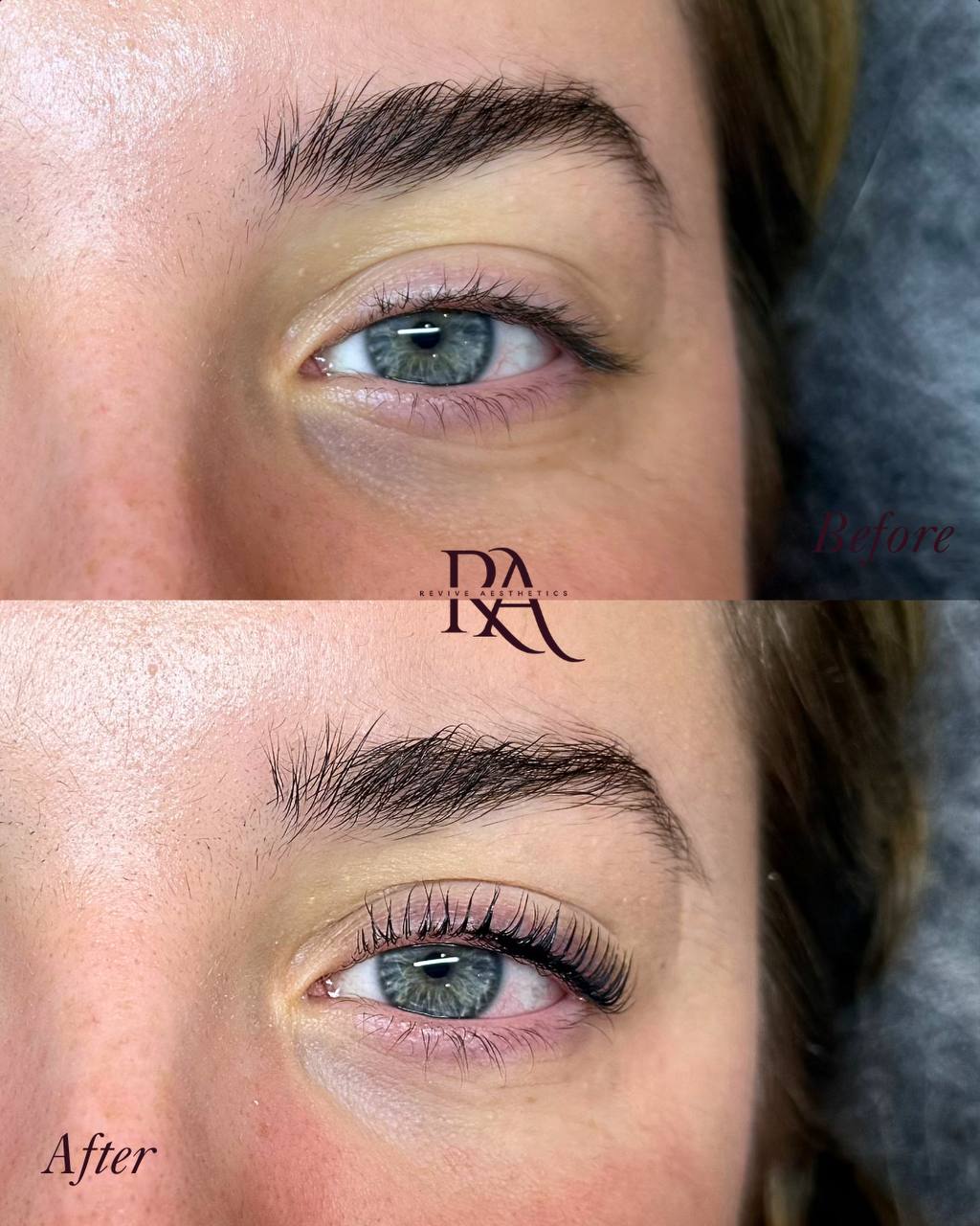 Korean lash lift before and after — Revive Aesthetics Adelaide