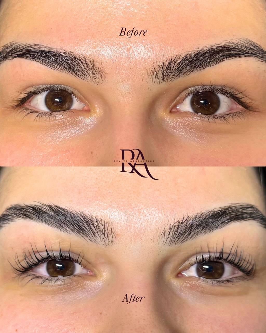Korean lash lift before and after — Revive Aesthetics Adelaide