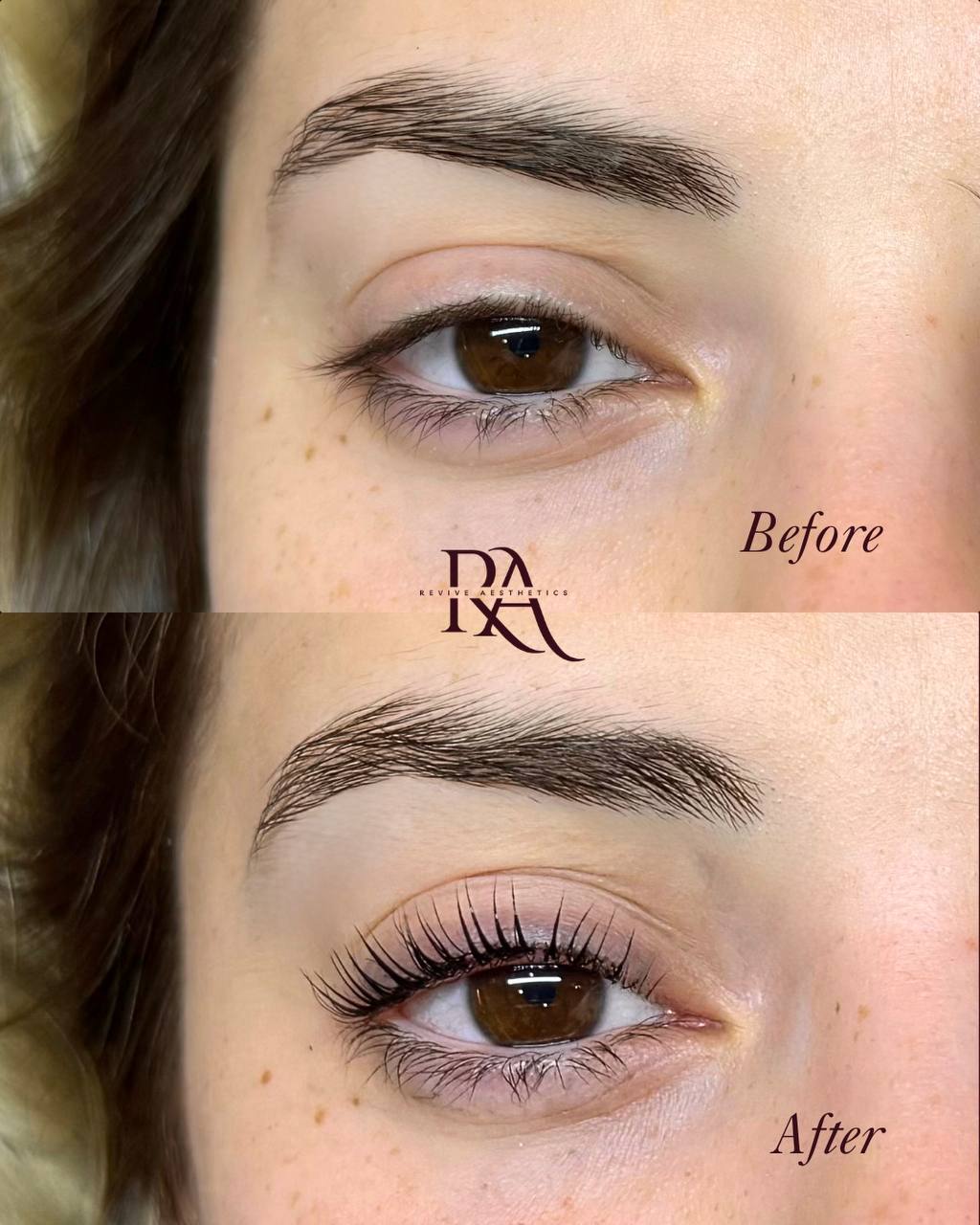 Korean lash lift before and after — Revive Aesthetics Adelaide