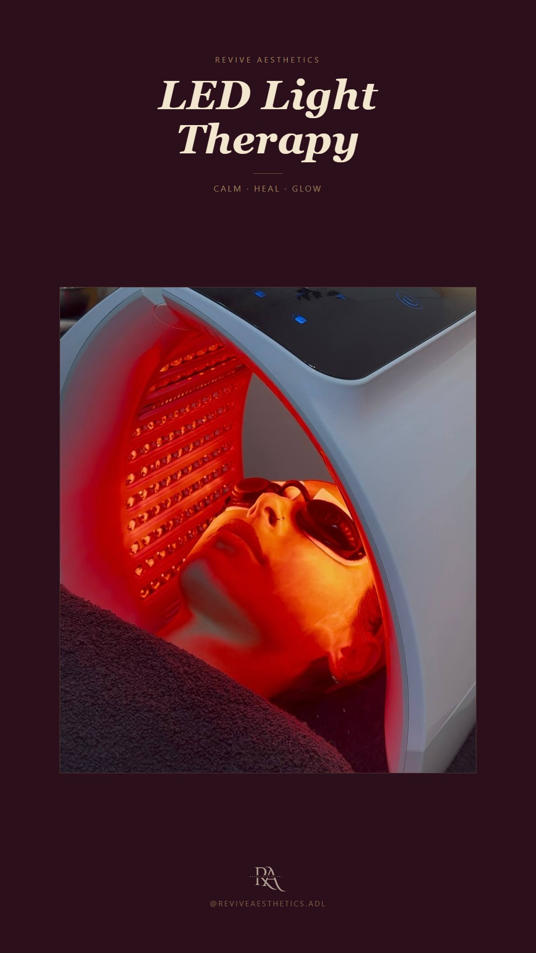 LED light therapy treatment at Revive Aesthetics Adelaide